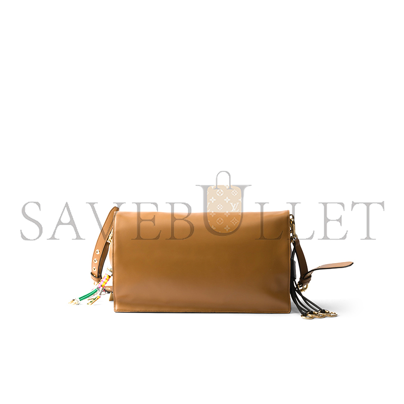 PRADA SOFT SOUND LARGE LEATHER SHOULDER BAG WITH CHARMS 1BD378 (35*19.5*10.5cm) PRADA SOFT SOUND LARGE LEATHER SHOULDER BAG WITH CHARMS 1BD378 (35*19.5*10.5cm)